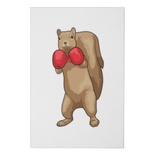 Squirrel Boxer Boxing gloves Faux Canvas Print