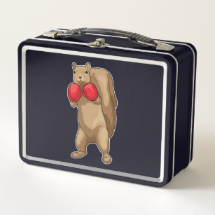Squirrel Boxer Boxing gloves Metal Lunch Box