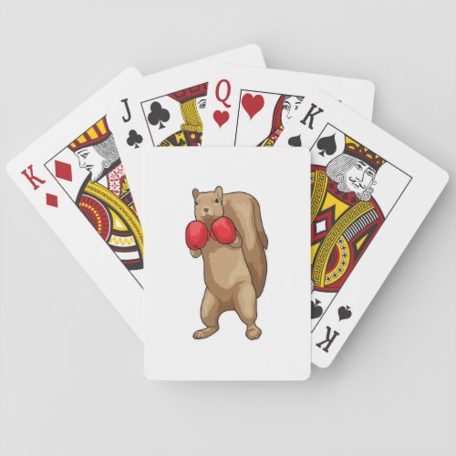 Squirrel Boxer Boxing gloves Playing Cards