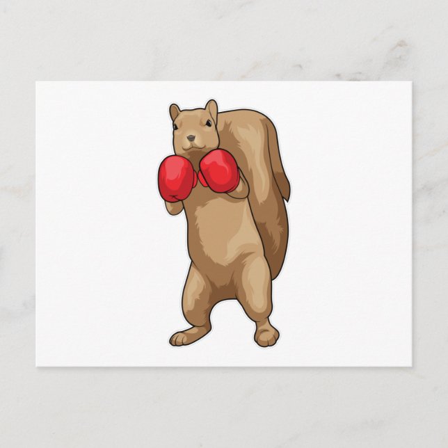 Squirrel Boxer Boxing gloves Postcard (Front)