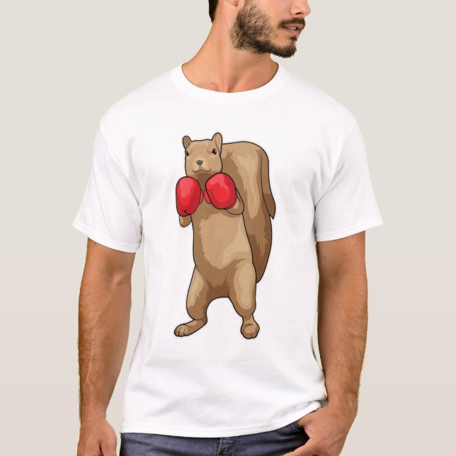 Squirrel Boxer Boxing gloves T-Shirt (Front)
