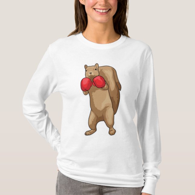 Squirrel Boxer Boxing gloves T-Shirt (Front)