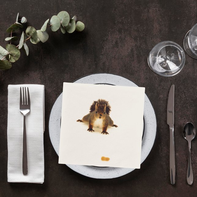 Squirrel brown white cute funny napkins (Creator Uploaded)