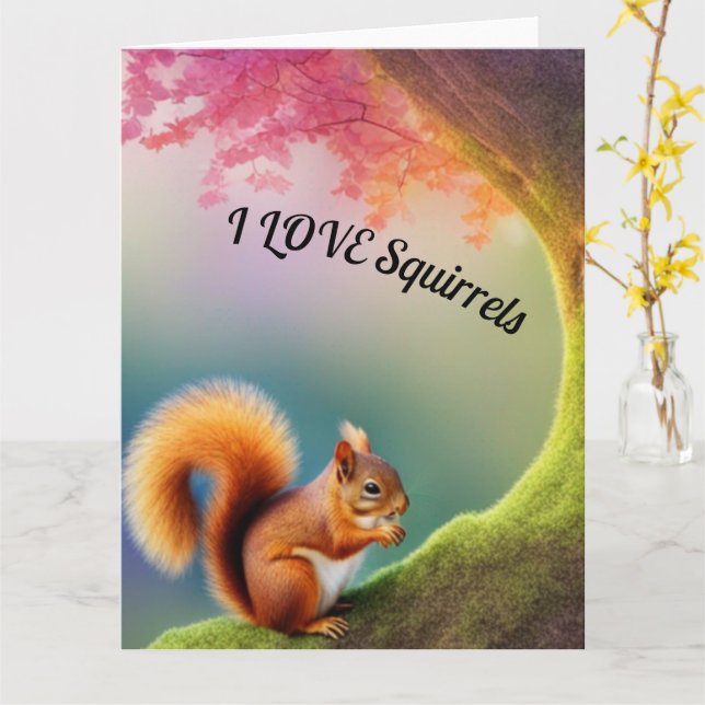Squirrel  card (Yellow Flower)