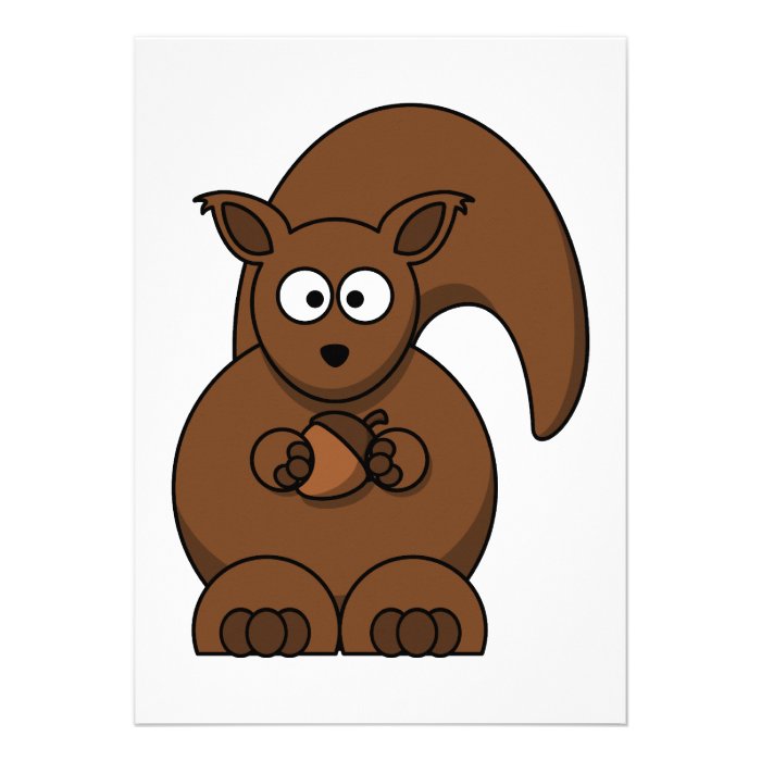 Squirrel cartoon custom invitation