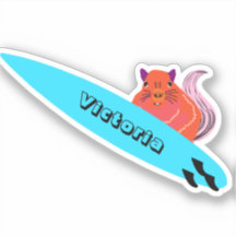Squirrel cartoon surfboard sticke