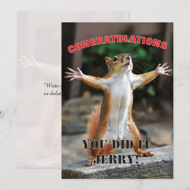 🎓Squirrel Celebration Custom Congrats Edition Invitation (Front/Back)