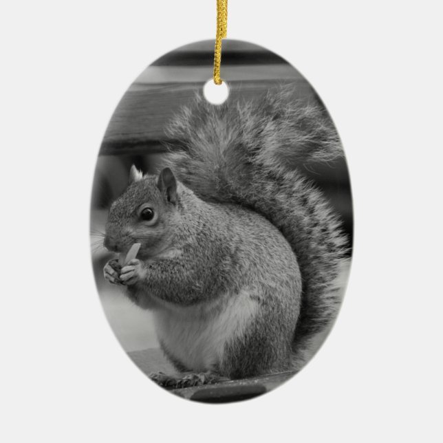 Squirrel Ceramic Ornament (Front)