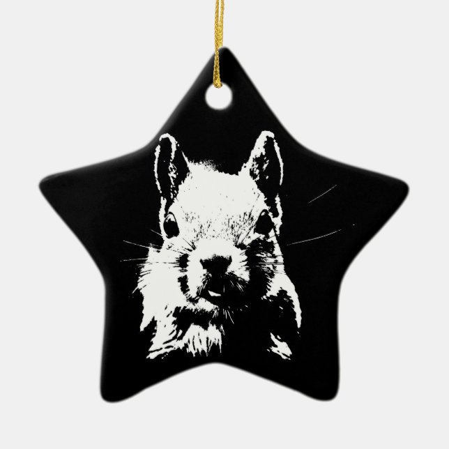 Squirrel Ceramic Ornament (Front)