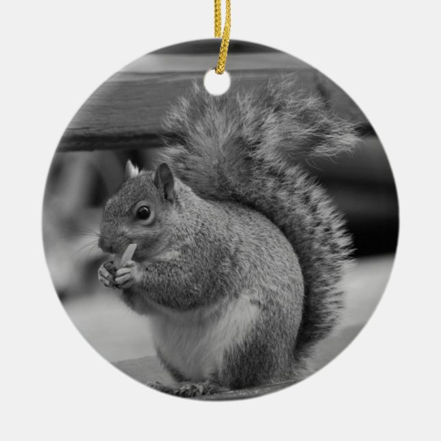 Squirrel Ceramic Ornament (Front)