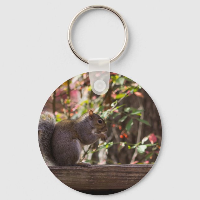 Squirrel Chow Time Keychain (Front)