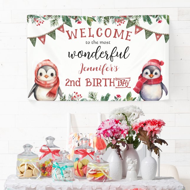 Squirrel Christmas 2nd Birthday Winter Onederland  Banner (Creator Uploaded)