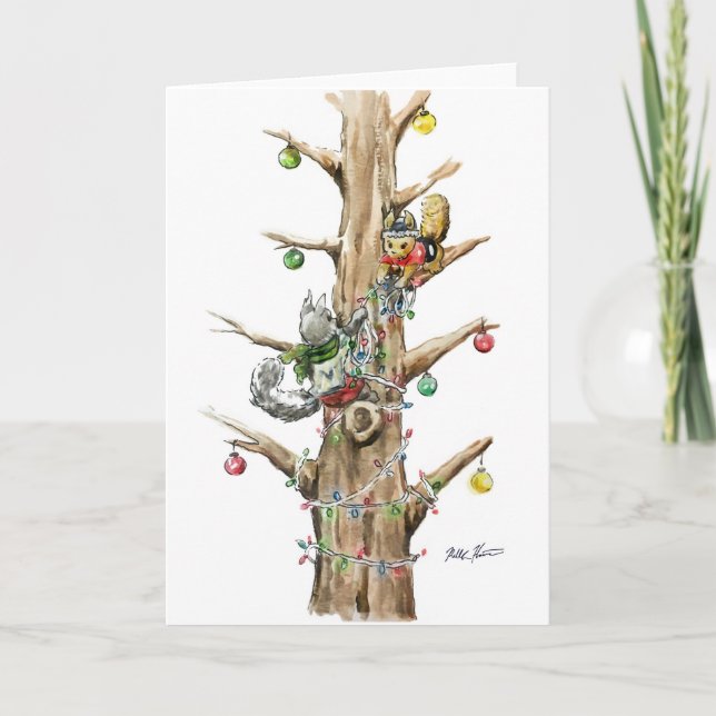 Squirrel Christmas Holiday Card (Front)