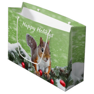 Squirrel Christmas Holidays Gift Bag