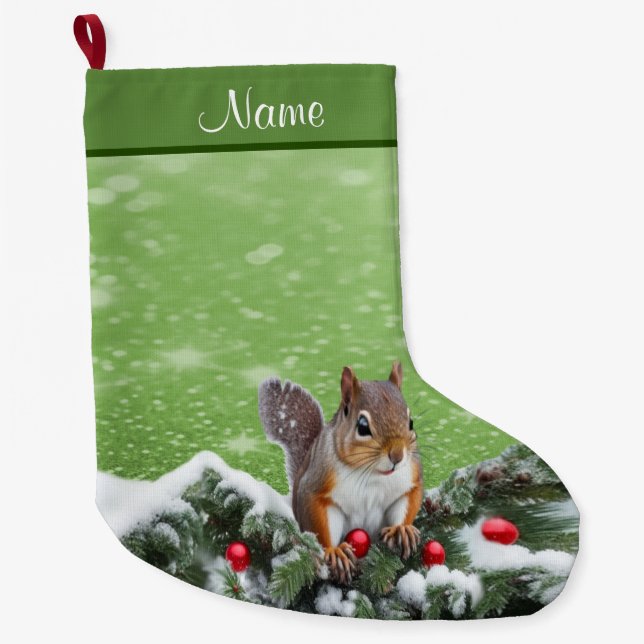 Squirrel Christmas Holidays Stocking (Front)
