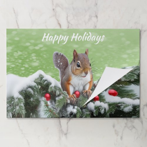 Squirrel Christmas Holidays Tearaway Placemat