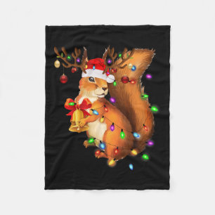 Squirrel Christmas Light Family Matching Sweater P Fleece Blanket