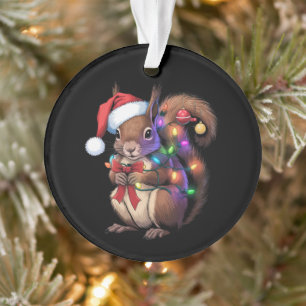 Squirrel Christmas Lights Xmas Party Family Ornament