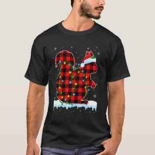 Squirrel  Christmas Santa Hat Cute Animals Xmas Li T-Shirt
