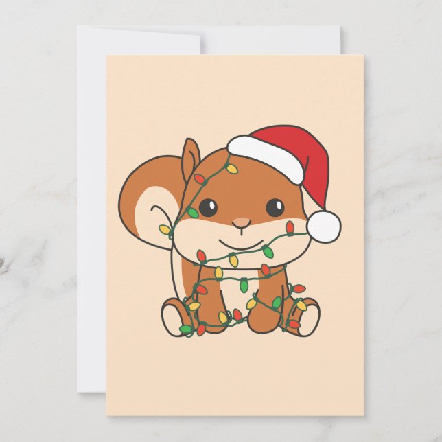 Squirrel Christmas Winter Animals Holiday Squirrel Card (Front)