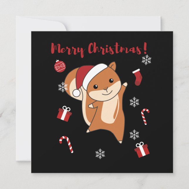 Squirrel Christmas Winter Animals Invitation (Front)