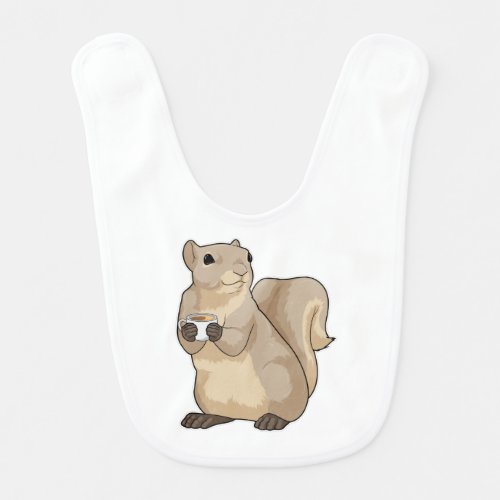 Squirrel Coffee Cup Baby Bib