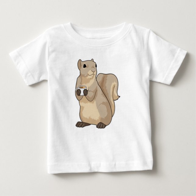 Squirrel Coffee Cup Baby T-Shirt (Front)
