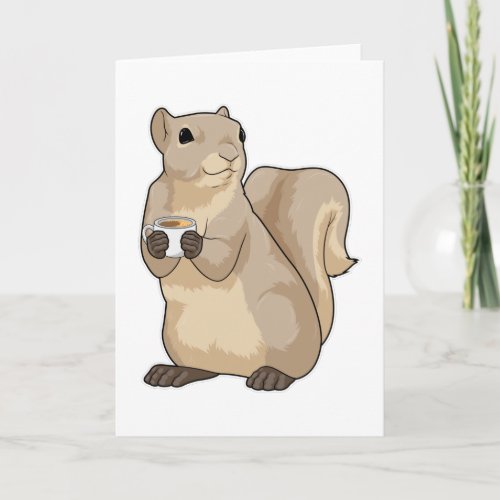 Squirrel Coffee Cup Card