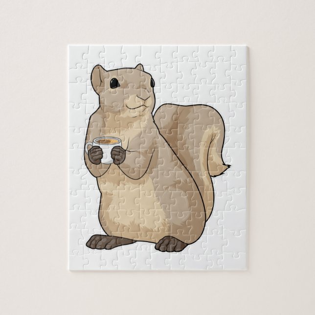 Squirrel Coffee Cup Jigsaw Puzzle (Vertical)