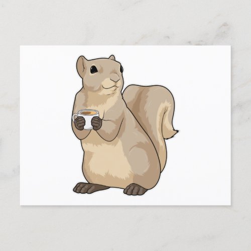Squirrel Coffee Cup Postcard
