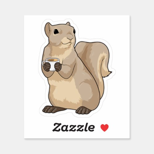 Squirrel Coffee Cup Sticker