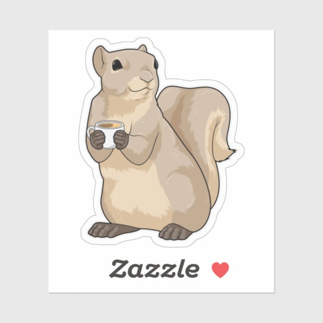 Squirrel Coffee Cup Sticker (Sheet)