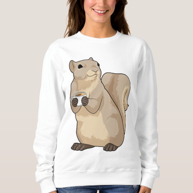 Squirrel Coffee Cup Sweatshirt (Front)