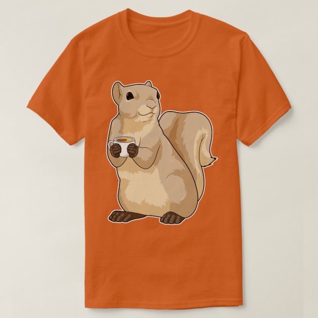 Squirrel Coffee Cup T-Shirt (Design Front)