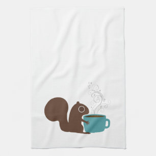Squirrel Coffee Lover Fun Animal Lover's Kitchen Towel