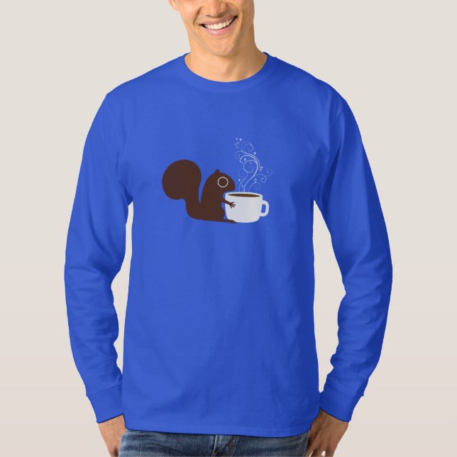 Squirrel Coffee Lover | Fun Animal Lover's T-Shirt (Front)