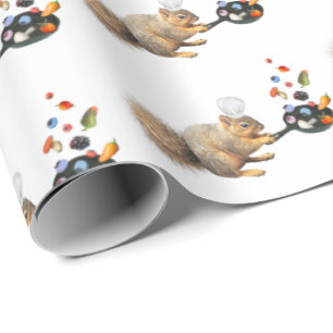 Squirrel Cook Wrapping Paper