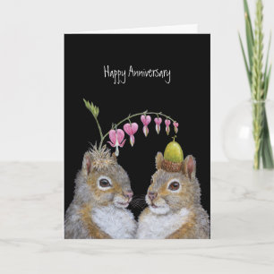 Squirrel couple anniversary card