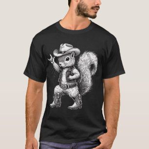 Squirrel Cowboy Cowgirl Western Country Animal T-Shirt