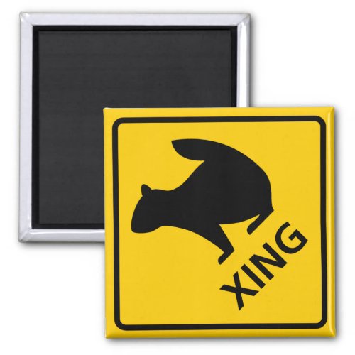 Squirrel Crossing Highway Sign Magnet