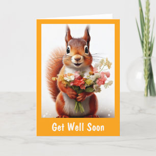 Squirrel Cute Animal Get Well Soon Thank You Card