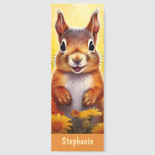 Squirrel Cute Animal Personalized Kids Name Bookmarks