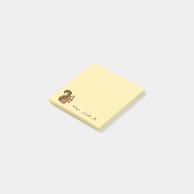 Squirrel Cute Kid's Woodland Post-it Notes (Angled)