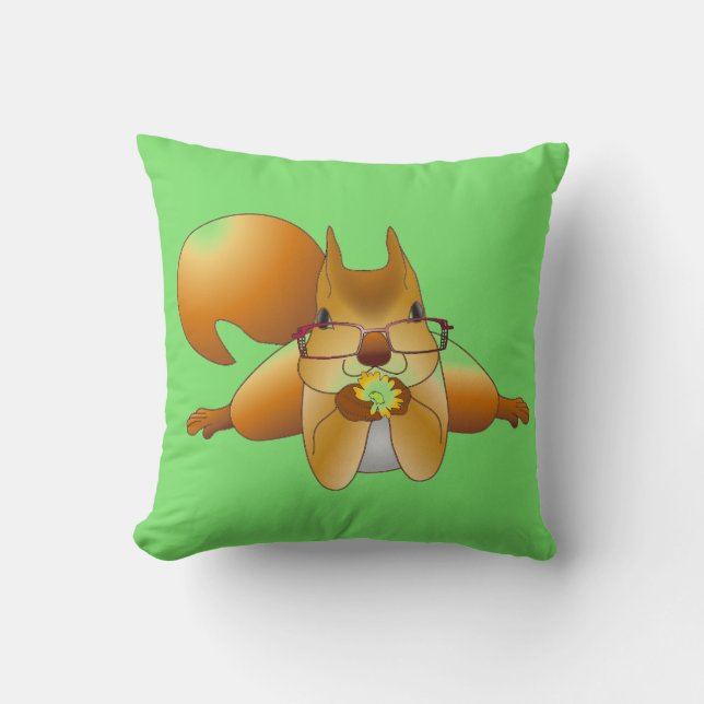 SQUIRREL CUTE THROW PILLOW (Front)