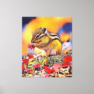 Squirrel Digital Art Painting Canvas Print