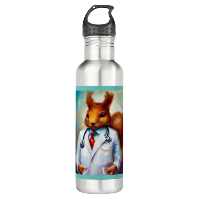 Squirrel Doctor Stainless Steel Water Bottle (Front)