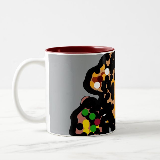 Squirrel dot art  Two-Tone coffee mug (Left)