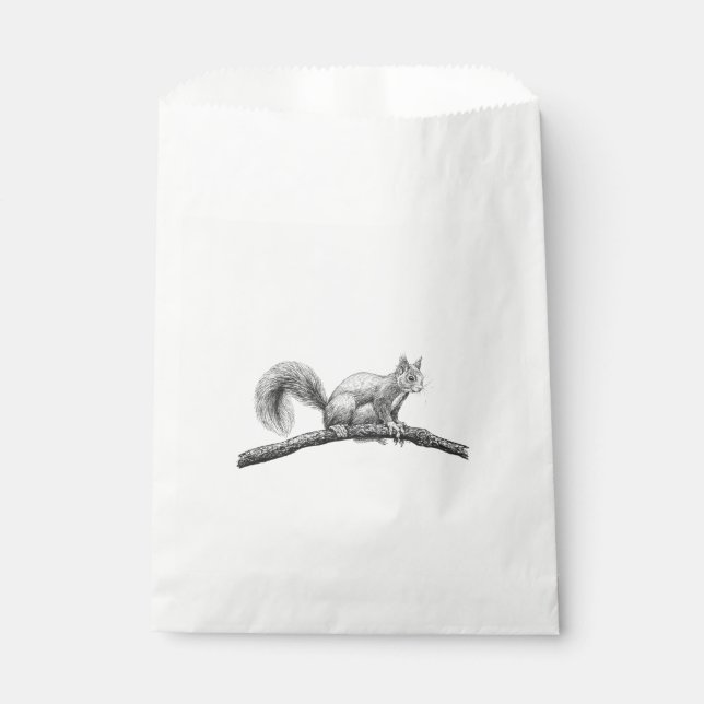 Squirrel drawing favor bag (Front)