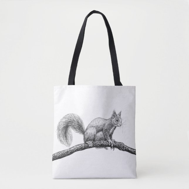 Squirrel drawing tote bag (Front)