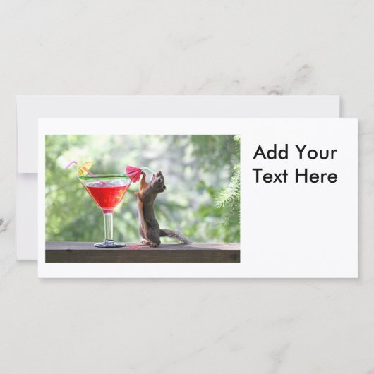 Squirrel Drinking a Cocktail at Happy Hour (Front)